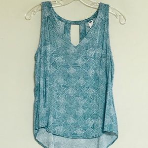 OLD NAVY CERULEAN BLUE GEOMETRIC SLEEVELESS TOP